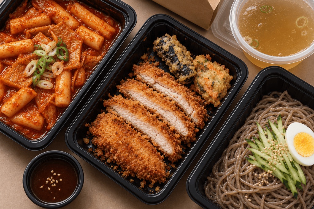떡볶이, 튀김, 포장 용기, 일회용 용기, 음식 배달, 배달 음식, 쿠팡이츠 배달, 배달의민족 배달